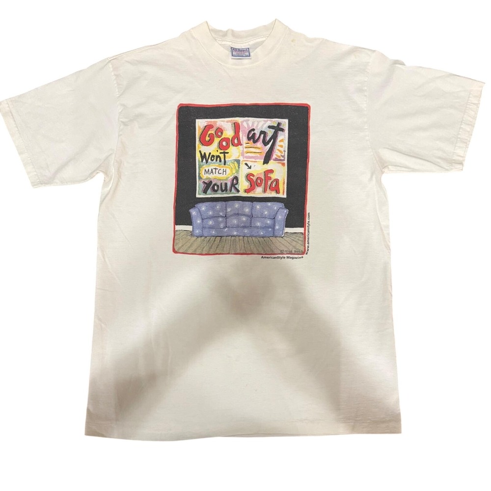 Vintage‎ Fred Babb Art T-Shirt All Sport Maxweight XL God Wont Match Your Sofa